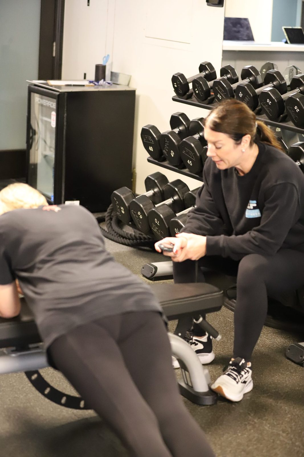 Strength training after 40 — barbell work in the studio