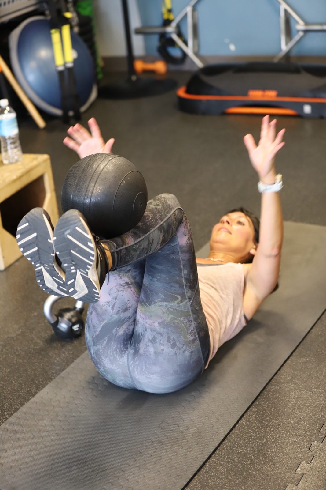 Small group stability-ball training session at Executive Fitness